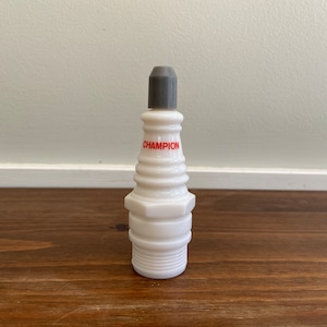 Vintage Avon White Champion Spark Plug Cologne Bottle, Dresser Vanity Decor, Perfume Bottle, Maximalist Decor, Gift for Mechanic or Car Guy