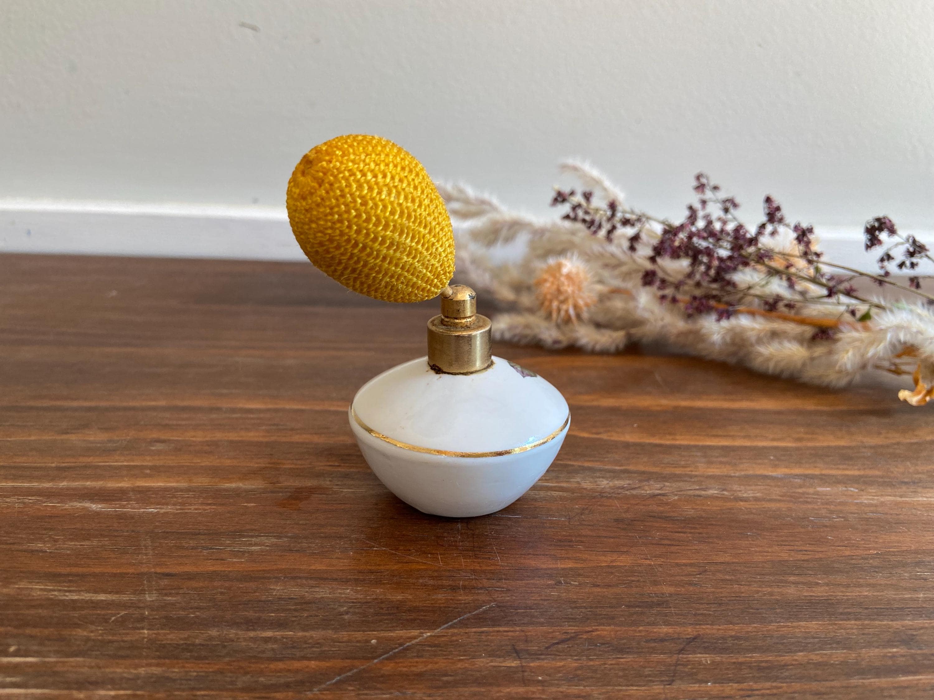 Vintage Royal Bavaria Germany Yellow Rose Perfume Atomizer