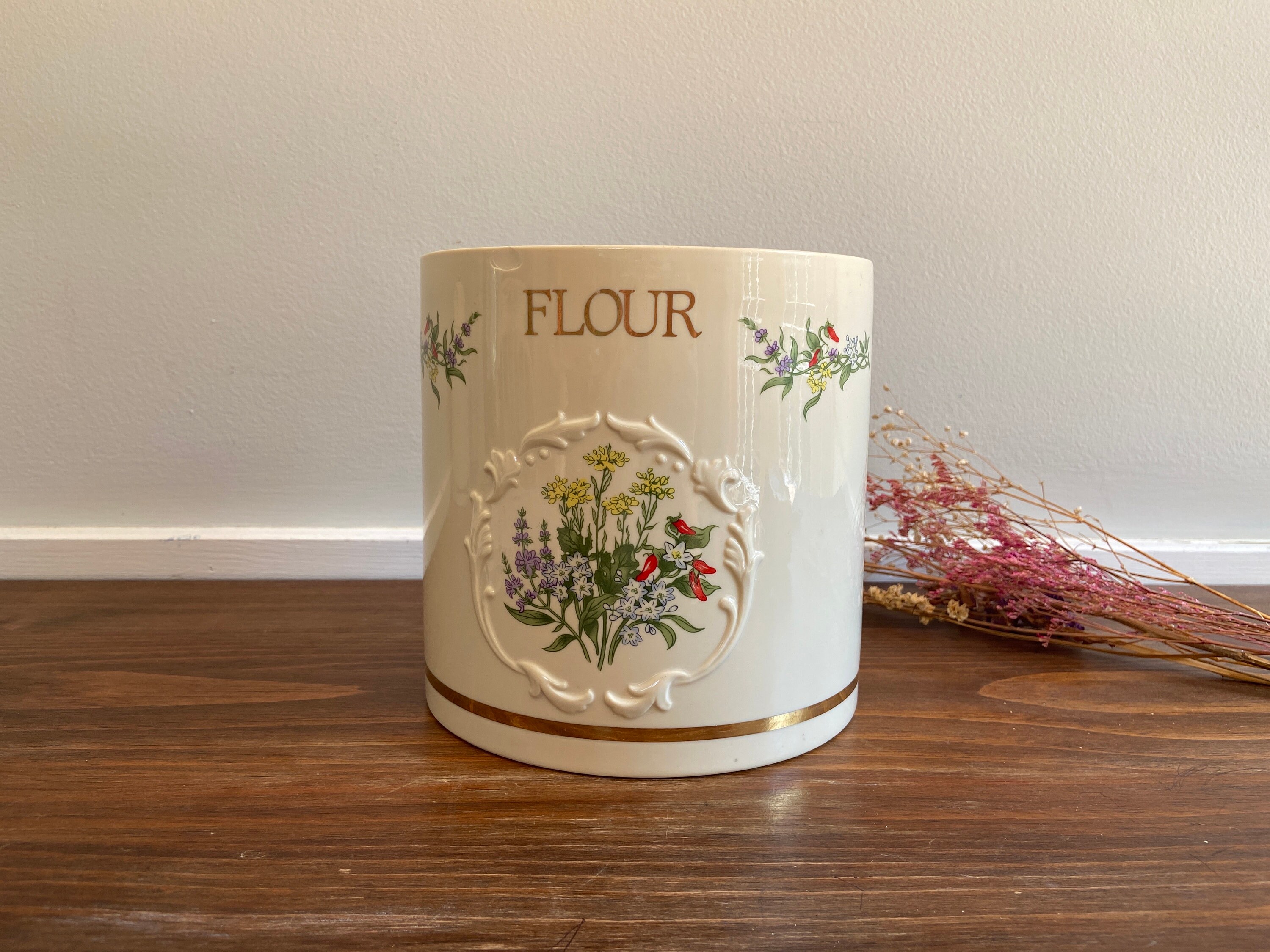 Vintage Lenox Flour Canister, Kitchen Counter Storage, Pantry