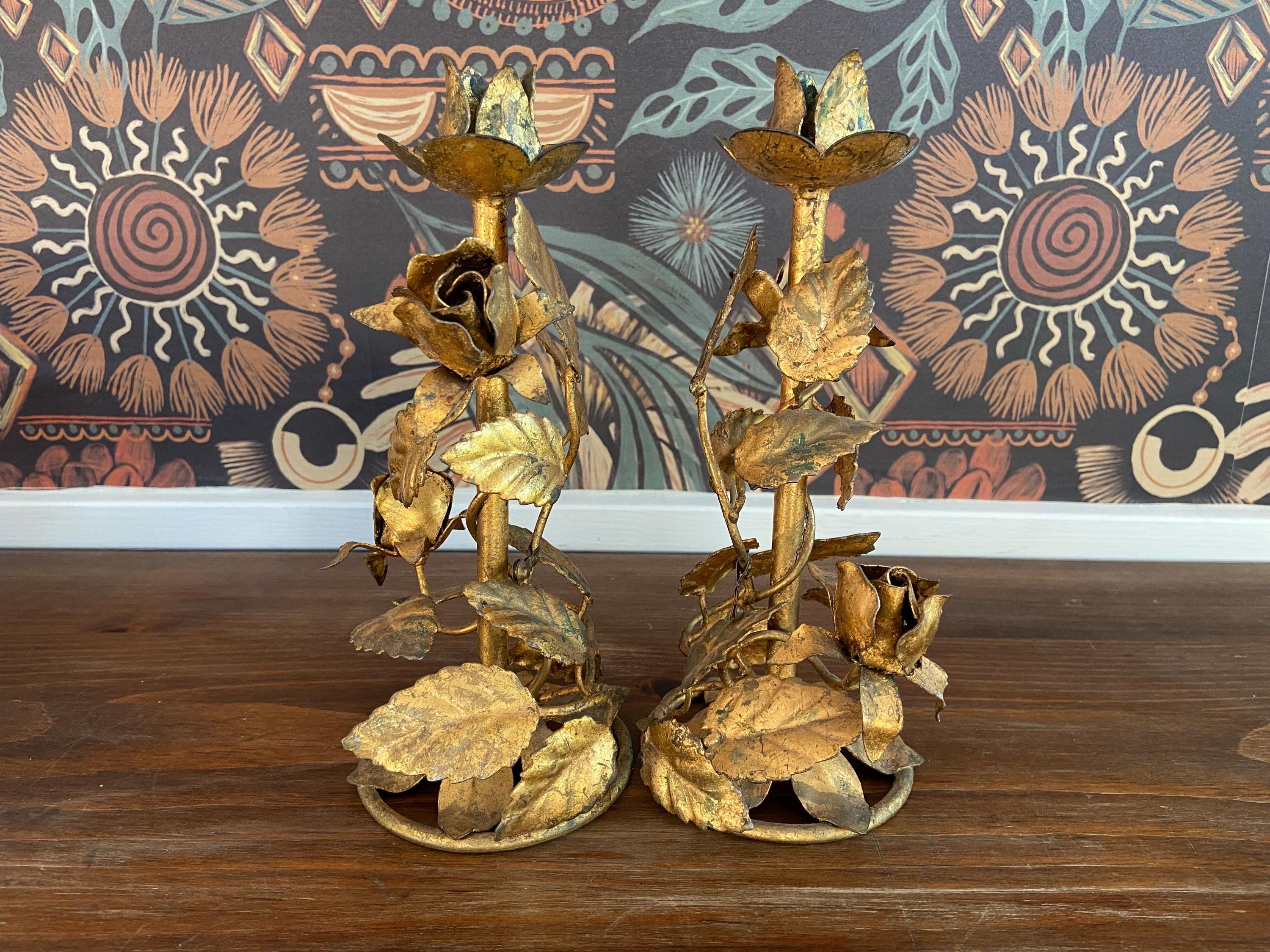 Vintage Hollywood Regency Italian Gilt Gold Tone Metal  display picture 1