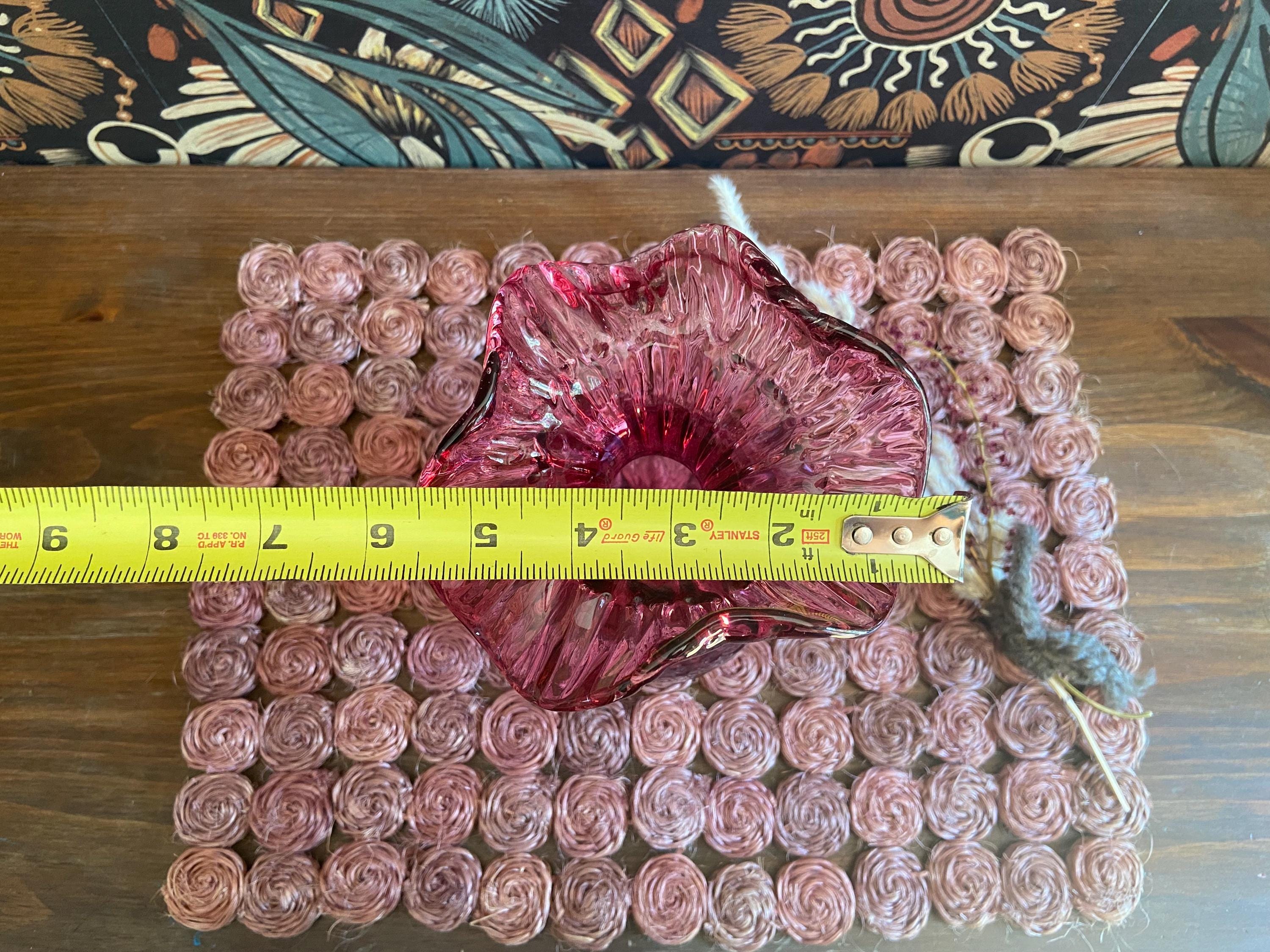 Vintage Fenton Style Cranberry Pink Ruffled Crimped Edges