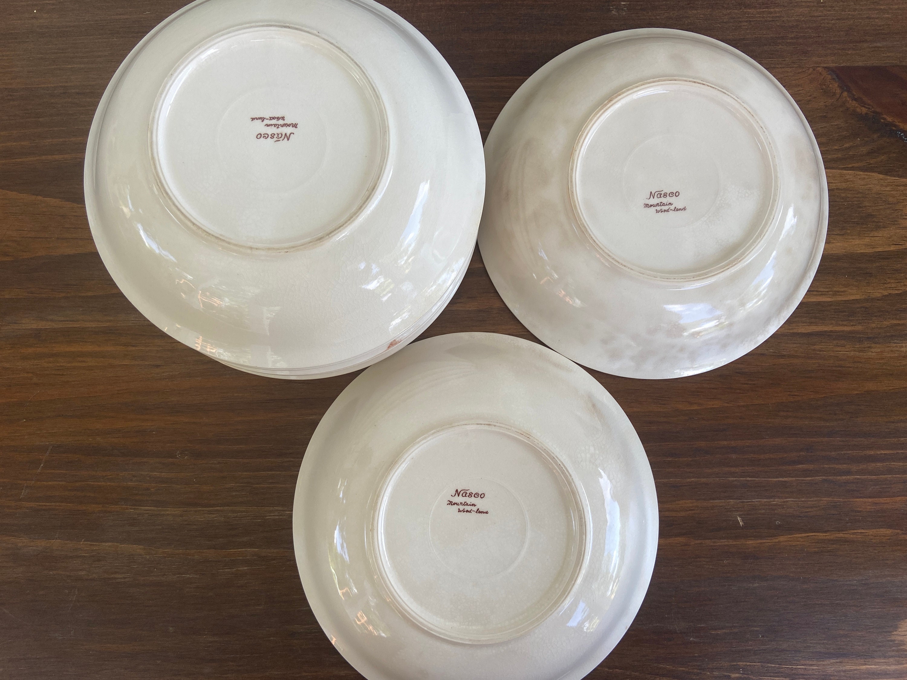 Vintage Nasco Mountain Wood-land Large Decorative Soup Bowls, Set of 8 ...