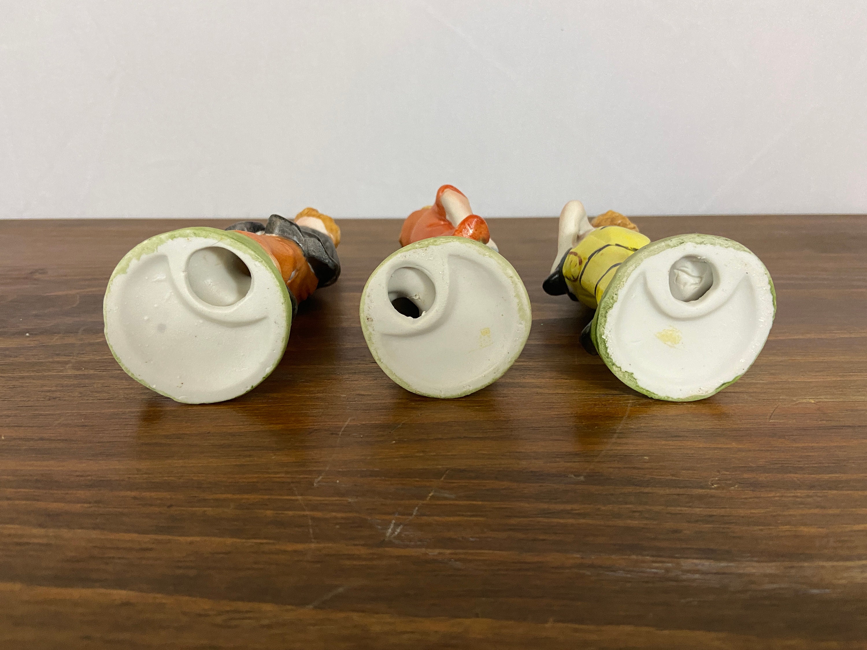 Vintage Musical Hobo Clown Trio, Set of 3 Ceramic Clowns, Vintage