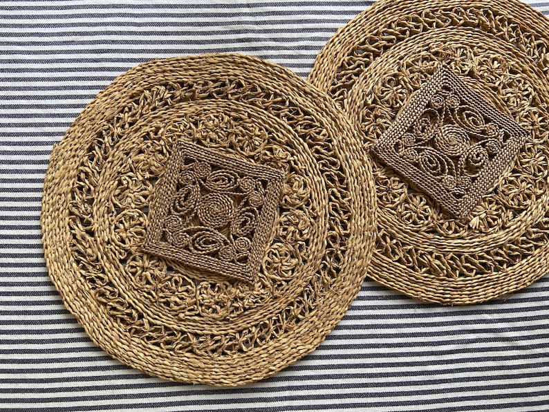 20 Large Woven Vintage Charger Plate Placemat Boho Etsy