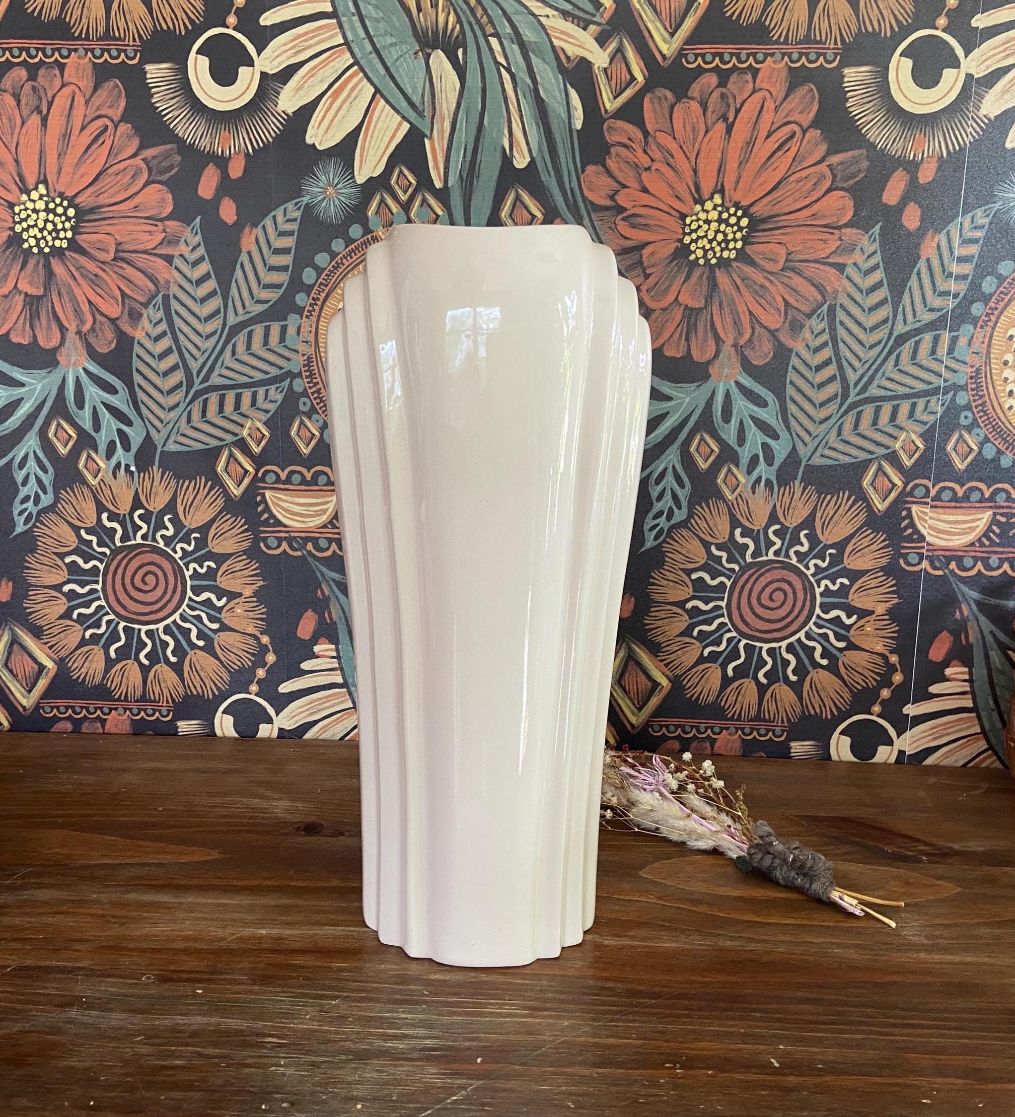 Vintage Art Deco Tall Vase - Etsy