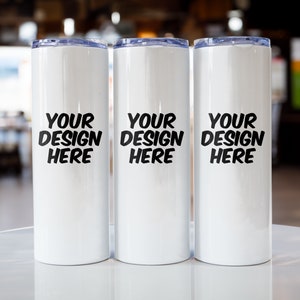 20 Oz Skinny Tumbler Mockup, No Straw Tumbler, Skinny Tumbler Mockup PSD, Tumbler Mockup PNG