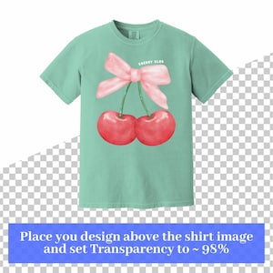 Pu&ograve; includere: Una maglietta verde menta con un disegno ad acquerello di due ciliegie rosse e un fiocco rosa, con la scritta "CHERRY CLUB". La maglietta &egrave; a maniche corte e girocollo.