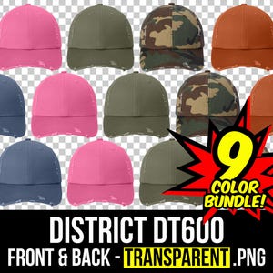 District DT600 Mockup-paket, Motsvart keps-mockup, District-hatt-mockup, Motsvart hatt-mockup, Mockup-paket DT600 bild 1