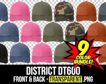 District DT600 Mockup Bundle, Distressed Cap Mockup, District Hat Mockup, Distressed Hat Mockup, Mock Up Bundle DT600