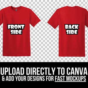 Gildan 64000 Front and Back Mockup Bundle, T Shirt Mockup PNG, G640 Flat Lay, Front and Back 64000, Mock Up Bundle image 2