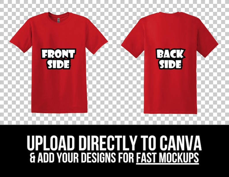 Gildan 64000 Front and Back Mockup Bundle, T Shirt Mockup PNG, G640 Flat Lay, Front and Back 64000, Mock Up Bundle image 2