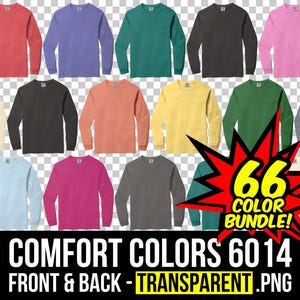 Comfort Colors 6014 Front and Back Mockup Bundle, T Shirt Mockup PNG, C6014 Transparent, Front and Back 6014, Mock Up Bundle