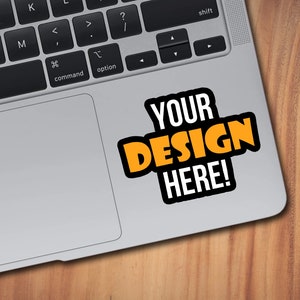 Laptop Sticker Mockup Wood Background Laptop Mock Up JPG Stock Photo Digital Download