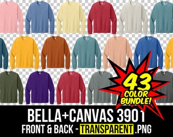 Bella Canvas 3901 Front and Back Mockup Bundle, Sponge Fleece Raglan Sweatshirt Mockup, BC3901 Flat Lay, 3901 Front and Back, BC3901 Mock Up