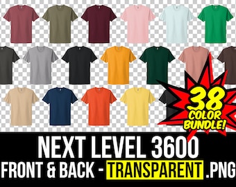 Front und Back Mockup Bundle, T-Shirt Mockup PNG, NL3600 Transparent, Vorder- und Rückseite 3600, Mock Up Bundle NL3600