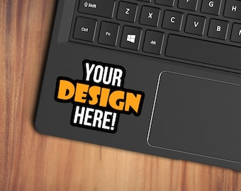 Laptop Sticker Mockup Holz Hintergrund Schwarz Laptop Mock Up JPG Stock Foto Digital Download