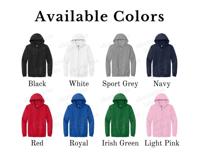 Editable Gildan 18600 Color Chart & Size Chart, Canva Template, G186 ...