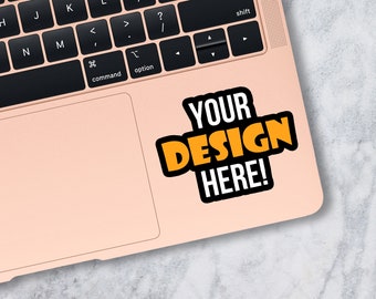 Laptop Sticker Mockup Marble Background Gold Laptop Mock Up JPG Stock Photo Digital Download