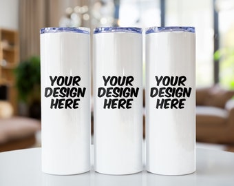 20 Oz Skinny Tumbler Mockup, No Straw Tumbler, Skinny Tumbler Mockup PSD, Tumbler Mockup PNG