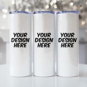 20 Oz Skinny Tumbler Mockup, No Straw Tumbler, Skinny Tumbler Mockup PSD, Tumbler Mockup PNG
