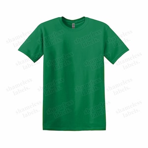 Puede incluir: Una camiseta verde lisa con cuello redondo y mangas cortas.