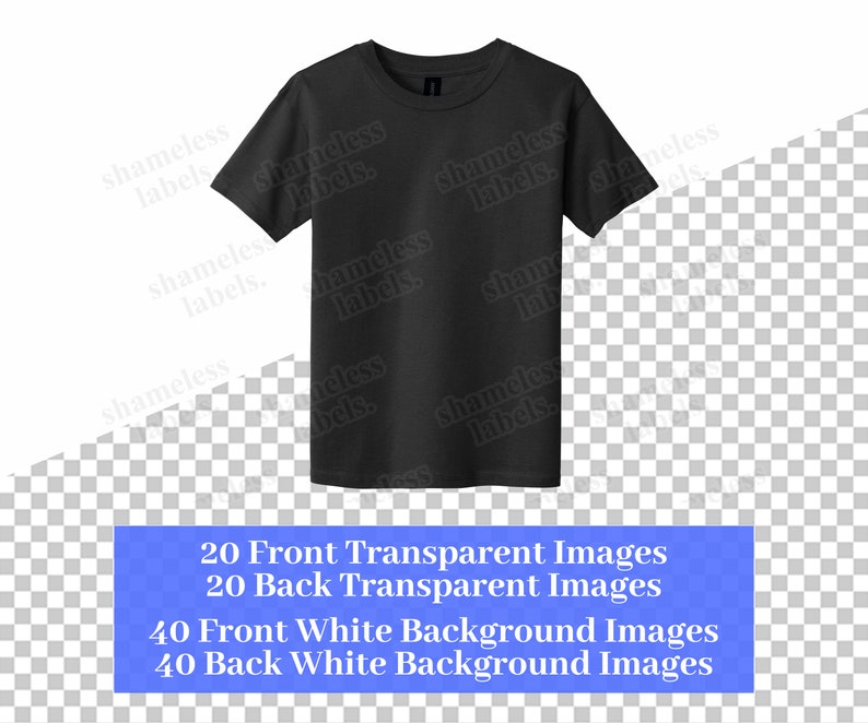 May include: A black t-shirt with short sleeves and a crew neck.