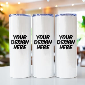 20 Oz Skinny Tumbler Mockup, No Straw Tumbler, Skinny Tumbler Mockup PSD, Tumbler Mockup PNG