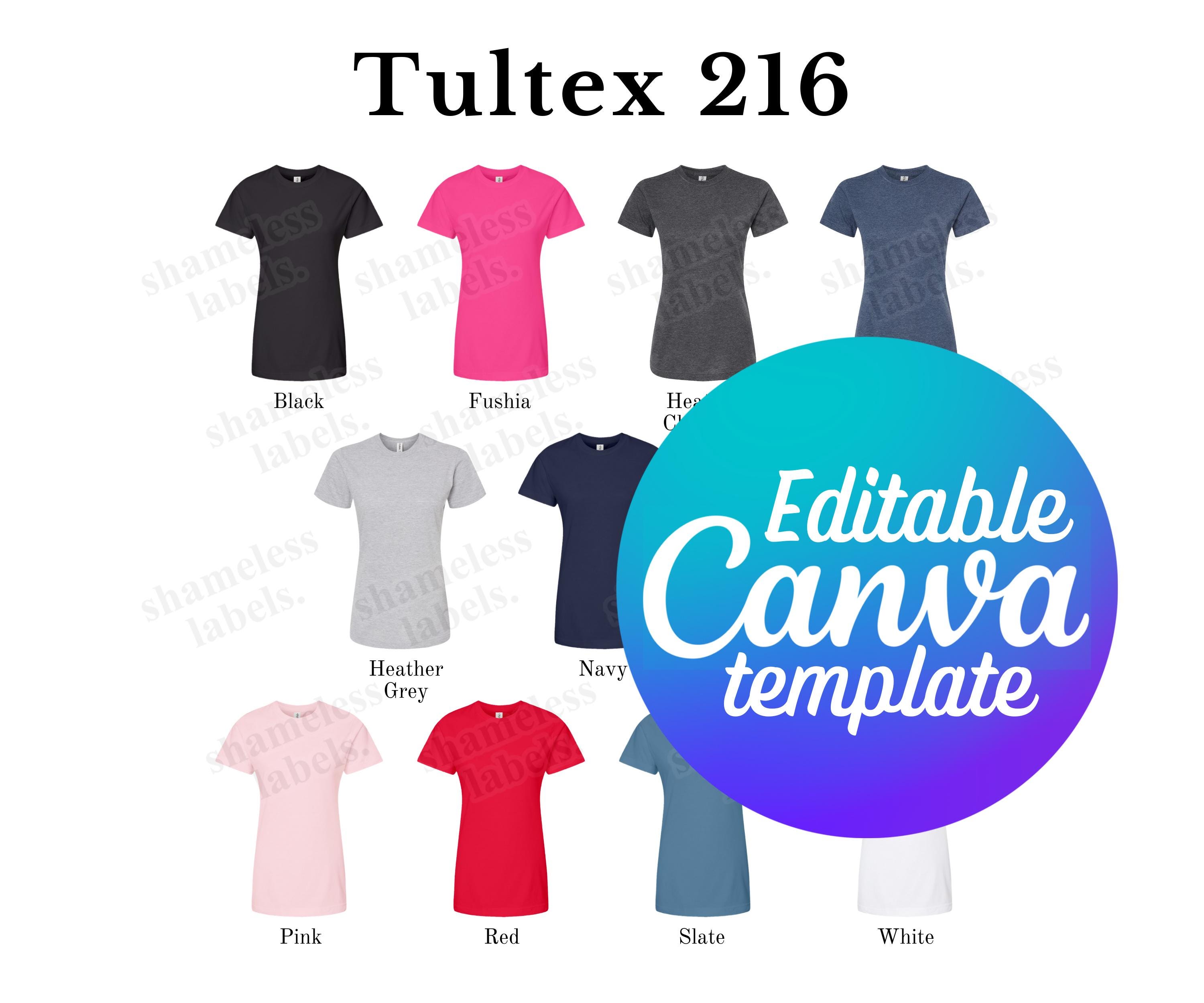 Editable Tultex 216 Color Chart & Size Chart, Canva Template, 216 Color ...