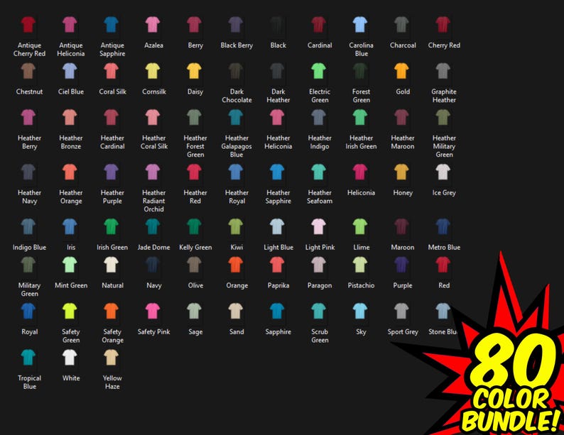 Gildan 64000 Front and Back Mockup Bundle, T Shirt Mockup PNG, G640 Flat Lay, Front and Back 64000, Mock Up Bundle image 5
