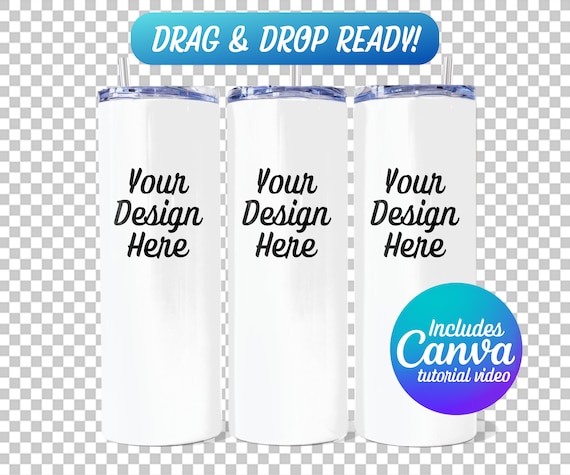 Drag and Drop 20oz Tumbler Mockup, Canva Tumbler Template, 20 Oz Skinny Tumbler Mockup, Canva Template
