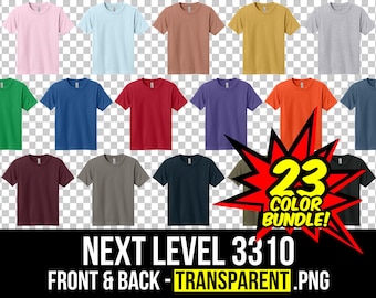 Next Level 3310 Front and Back Mockup Bundle, Youth T Shirt Mockup PNG, NL3310 Mockup, 3310 Front and Back, NL3310 Mock Up Bundle