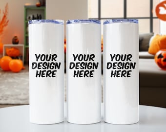 20 oz Halloween Tumbler Mockup, Halloween Skinny Tumbler Mockup PSD, Tumbler Mockup Photoshop