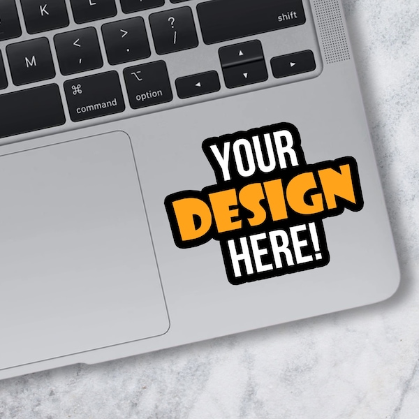 Laptop Sticker Mockup Marble Background Laptop Mock Up JPG Stock Photo Digital Download