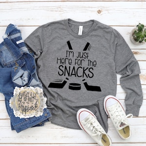 I'm Just Here for The Snacks Shirt / Youth Hockey Shirt / Hockey Brother Shirt / Hockey Sister Shirt / Hockey Long Sleeve Shirt