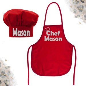 Girls Pink Personalized Apron, Personalized Kids Apron. Chef Hat and Apron  Set, Toddler Apron, Apron for Kids, Custom Kids Apron 