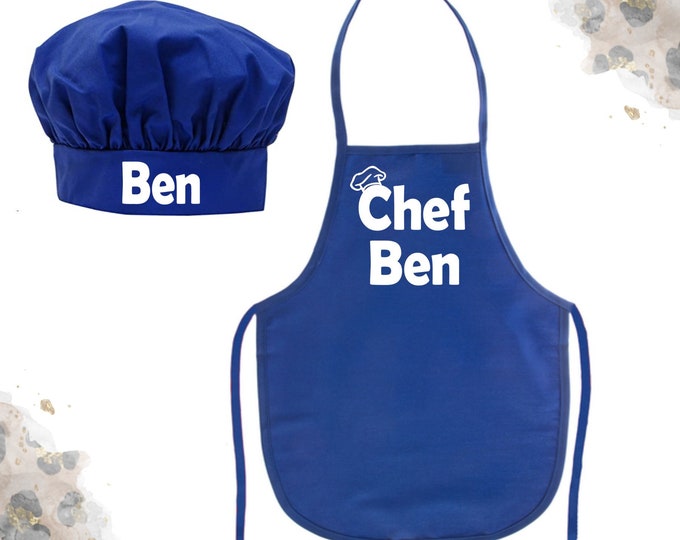 Personalized Chef Hat and Chef Apron / Personalized Chef Apron and Chef Hat / Kids Chef Apron and Chef Hat / Kids Chef Hat / Kids Chef Apron