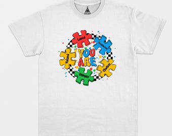 Cotton T-Shirt - Autism Awareness white