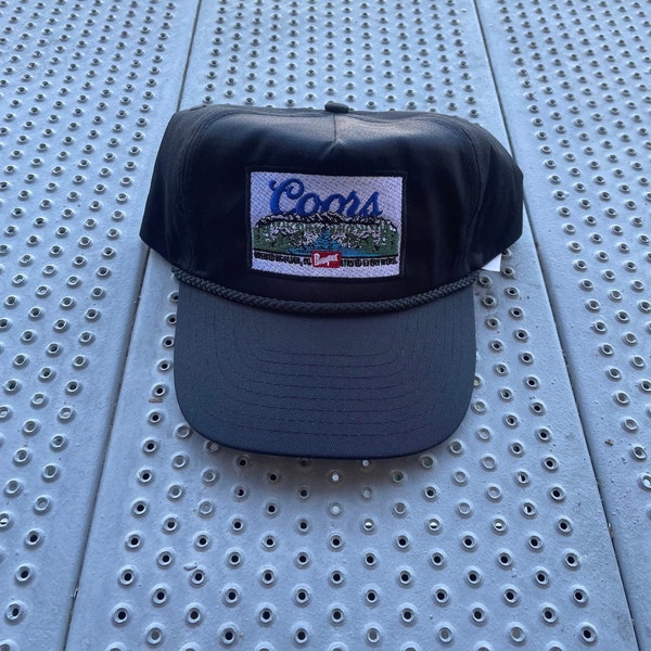 Coors Original Banquet Beer Paisaje bordado en gorra de cuerda negra con snapback