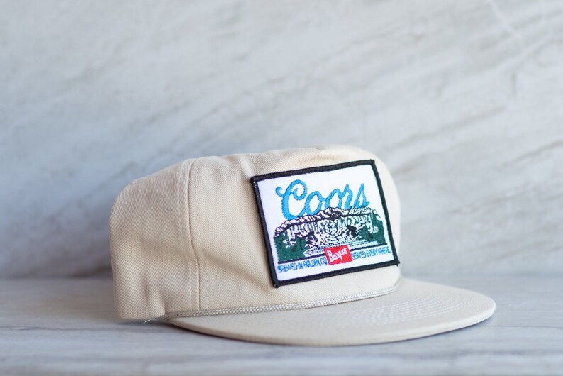Coors Banquet Beer Landscape Patch on Beige Rope Hat With Snapback Etsy