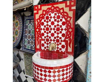 Moroccan Handmade Luxurious Mosaic water Fountain 100% traditional and customized home garden indoor outdoor decor