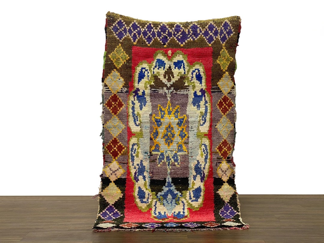 Exclusive Bohemian Vintage Hallway Thread Rug, 3x5 Ft Berber Multicolor ...