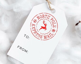 PRINTED Christmas santa sled gift tags-gift tags-printed tags-christmas tags-christmas gift tags-christmas hanging tags-santa tag