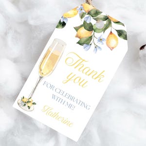 PRINTED lemon brunch thank you tags-bridal shower favor tags-mediterranean lemon gift tags