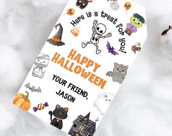 PRINTED Halloween gift tags-halloween treat tags-tags for treat bags
