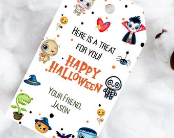 PRINTED Halloween gift tags-halloween treat tags-tags for treat bags