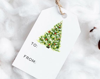 PRINTED Christmas tree gift tags-gift tags-printed tags-christmas tags-christmas gift tags-christmas hanging tags-present gift tag