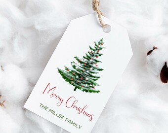 PRINTED Christmas tree gift tags-gift tags-printed tags-santa christmas tags-christmas gift tags-christmas hanging tags-reindeer tag