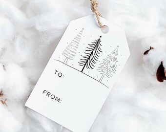 PRINTED Christmas tree gift tags-gift tags-printed tags-christmas tags-christmas gift tags-christmas hanging tags-reindeer tag