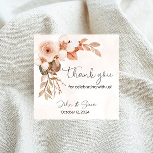 PRINTED boho floral thank you tag-bridal shower favor tags-boho flower tags-baby shower