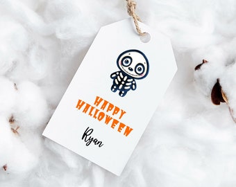 PRINTED Halloween gift tags-gift tags-printed tags-halloween tags-halloween gift tags-skeleton tags-treat gift tags-hanging tags